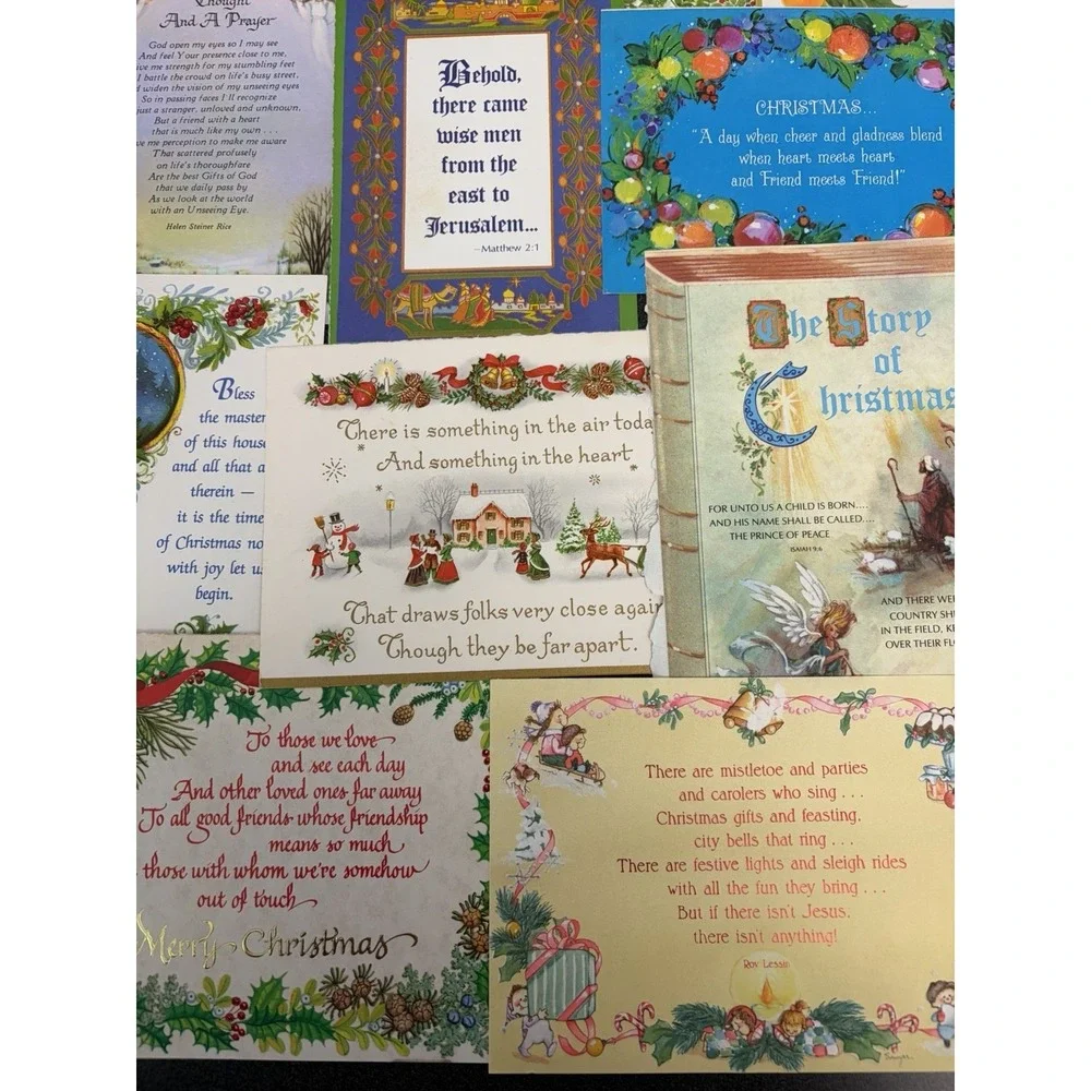 Vintage Christmas Cards Fronts ONLY Bible  Verses More Scrapbooking Crafts 50+
